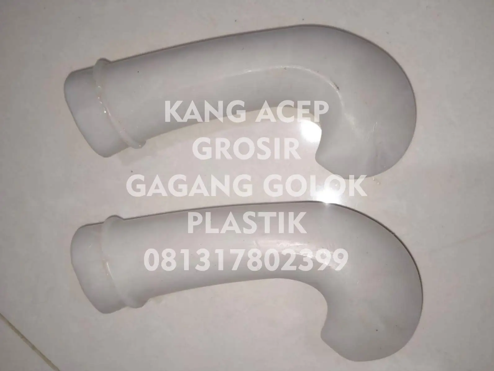 Grosir Gagang Golok Plastik di Bandung Model Polos Bengkok Putih