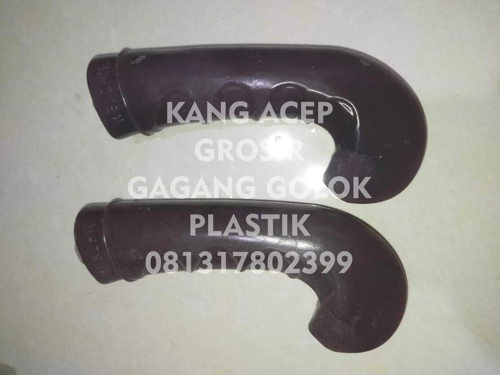 Jual Grosir Gagang Golok Plastik di Subang Model Tapak Bengkok Coklat