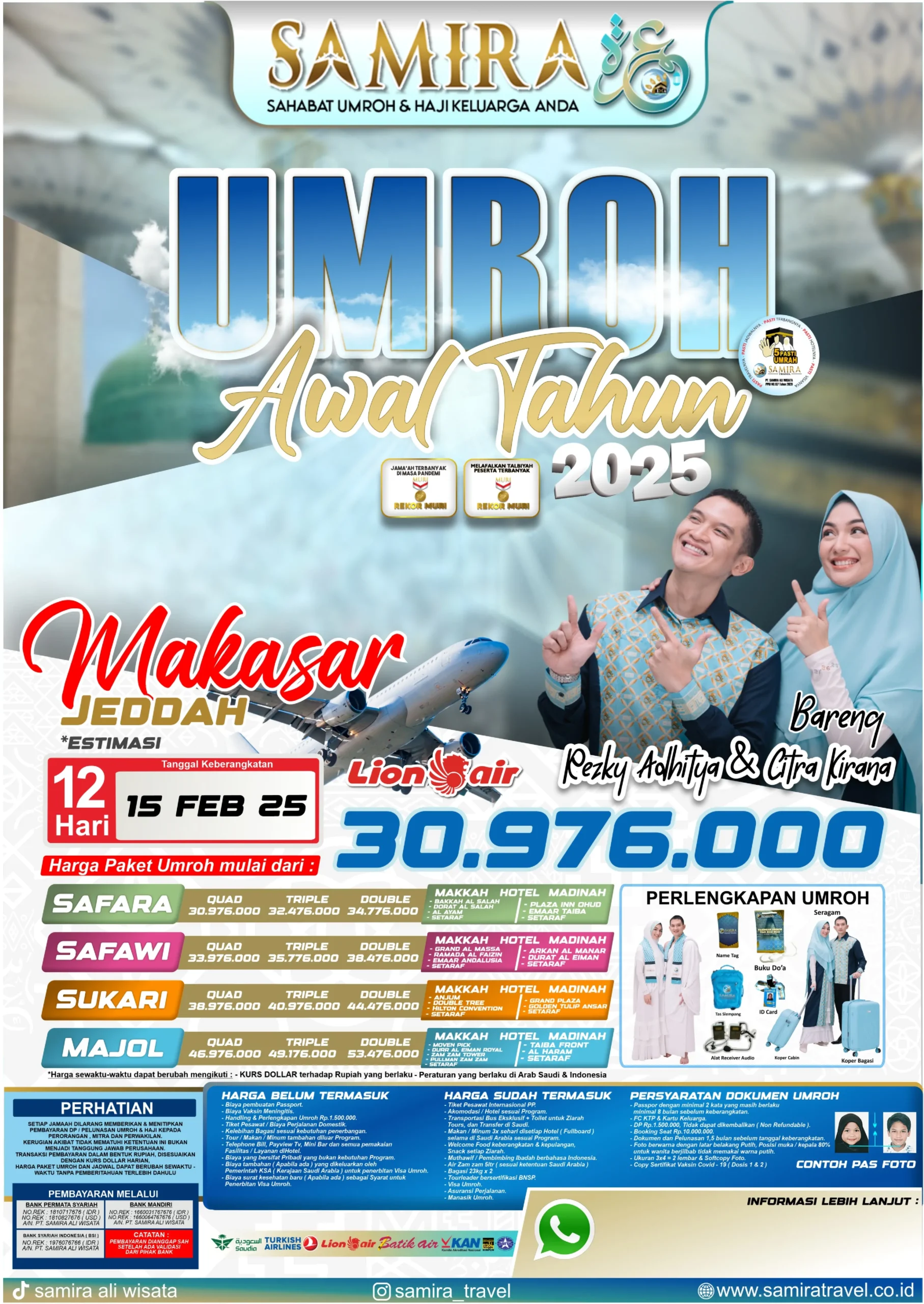 PAKET UMROH MAKASSAR JEDDAH 12 HARI - 15 FEBRUARI 2025 SAMIRA TRAVEL