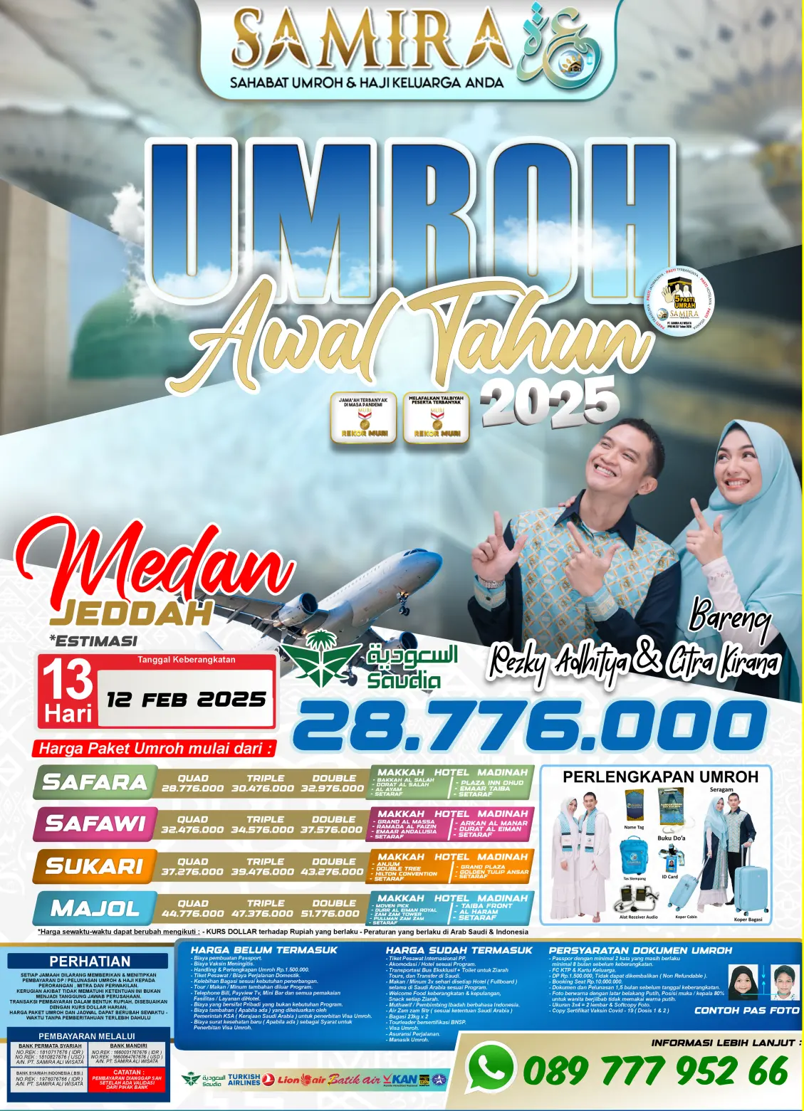 PAKET UMROH MEDAN JEDDAH 13 HARI - 12 FEBRUARI 2025 SAMIRA TRAVEL