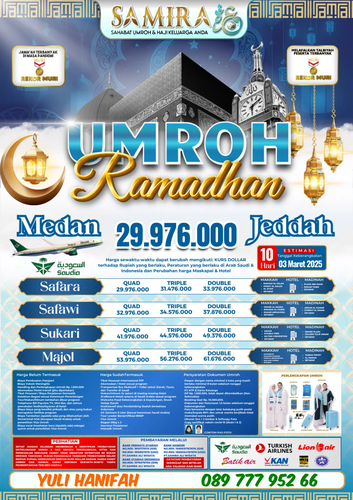 PAKET UMROH RAMADHAN MEDAN JEDDAH - 10 HARI - 3 MARET 2025 SAMIRA TRAVEL